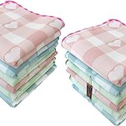 Women Heart Printed Handkerchief - Cotton Hanky, Face Towel (Light Color) (Size 25x25 cm)-image-45
