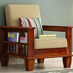 Home furniture Wooden Sofa Set for Living Room and Office 1 One Single Seater (D2 Teak Finish)-image-4