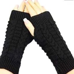 Gloves for Women Girls Thumb Hole Arm Sleeve Cool Evening Party Gloves Women's Cable Knit Arm Warmer Fingerless Gloves Thumb Hole-image-77