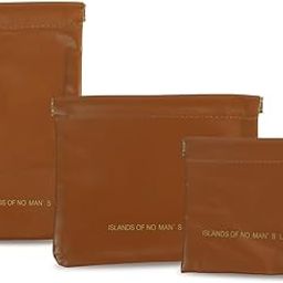 ZIBUYU® 3PCS PU Makeup Bags Set Small Travel Cosmetic Pouches No Zipper Self Closing Organizer for Makeup Tools Accessories Assorted Sizes Brown-image-78