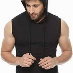 Hoodie for Men, Cotton, Sleeveless, Sweatshirt, Hoodie for Men - (Pack of 1) Black-image-34
