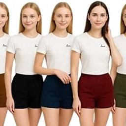 Women's Cotton Bloomers | Soft & Breathable Innerwear Shorts | Daily Comfort Fit for All-Day Wear Size Waist (in CM) (Pack of 5) Multi Clour (XS) White-image-16