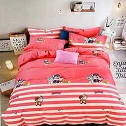 HomeStore-YEP Cartoon Print Bedsheet for Kids Double Bed Boys/Girls (Multicolour, 90 x 100 Inch) - Puppies Cartoon-image-90