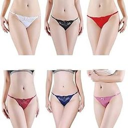 Sexy Thongs for Women - Lace Cutout Sexy Thongs for Women, Low Rise (Color- Assorted) (Pack of 3)-picture-40
