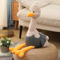 Tickles Cute Ostrich Soft Stuffed Plush Toy for Kids Birthday Gifts (Color: Grey Size 30 cm)-image-60