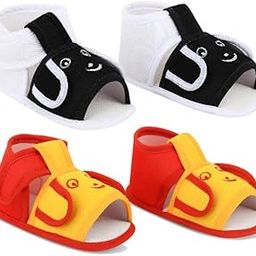 Set of 2 Unisex New Born Baby Shoes Sandal Casual Baby Booties 0-9 Months-3