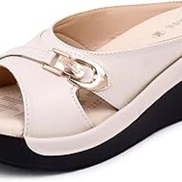 Women's Fashion Sandal, Faux Leather, Comfortable and Stylish Wedges| Soft Cushion Footbed For Women & Girls | For Casual Wear & Formal Wear Occasions 2.5 inches heel-image-63