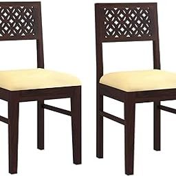 Amazon Brand - Solimo Sheesham Wood CNC Dining Chair with Cushoin, Set of 2 Wooden Study Chairs for Living Room Home Office (Walnut Finish)-picture-31
