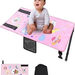 Flight Seat Extender for Kids, Airplane Seat Extender for Kids with Storage Bag, Toddler Foot Rest Bed for Travel Comfort, Portable Travel Essentials Accessories for Baby 31.5 x 17.5inches (Pink)-image-15