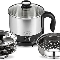 Pigeon by Stovekraft 1.5 Liters Multipurpose Kessel 3 in 1 Value Pack, Multi Cooker, Idli Stand with 3 Plates, Steamer With Stainless Steel Stand (Black & silver)-image-63