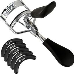 [Ear Lobe & Accessories] Combo Pack | 1 Pc Eyelash Curler | 5 Pcs Eyelash Curler Replacement Pads | Works with branded & Non-branded Eyelash Curlers | Black, Rubber-3