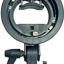 S-Type Bracket for Speedlite Flash Snoot Softbox V-Flash Bracket, Black, Plastic with Rubber Frame, Tripod Mount-14