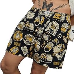 Minions: Minion Fun Men and Boys Black All Over Printed Regular Fit Cotton Boxer Shorts-image-31