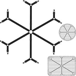 HASTHIP® Bedsheet Clips for Bed, Adjustable Elastic Bed Sheet Holder Straps for Full, Queen, King Twin Bed, 6 Way Cross Sheet Clips Suspenders Band, Fitted Round and Square Mattresses (Black)-20