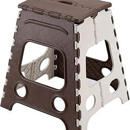 The Solid 18 Inch Super Strong Folding Step Stool/Non Slip Folding Stools for Kitchen, Bathroom, Bedroom, Office (Brown)-21