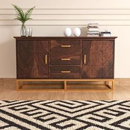 AISHAM Rustic Sheesham Wood Chest of Drawers with 5 Drawers - Walnut Finish for Living Room Storage (Walnut Finish)-image-76