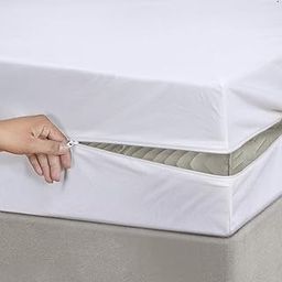 Waterproof Mattress Protector with Zipper Chain, Double Size (72x48 Inches)_with 6 Inch Drop White, Zippered Mattress Encasement, Bed Cover, Six-Sided Waterproof with Zip (Double_72x48_6, White)-image-74