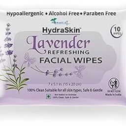 HomeAid HydraSkin Daily Cleansing Face Neck Wipes with Lavender Refreshing Facial Wipes for Men & Women 100% Clean Safe & Gentle Suitable for all Skin Types No Paraben 10 Wipes FlowPack Pack of 1-picture-14