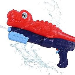 Toyshine Dino Design 500cc Tank Capacity Upto 30ft Shooting Long Range High Air Pressure Spray Water Gun for Summer Swimming Pool Party Holi Water Toy Gun for Girls Boys Kids 3+, Red-image-99