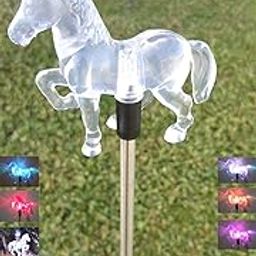 AFFORDABLE Outdoor Garden Set of 2 Pieces Solar Powered Garden Yard Stake (Color Change abilities) LED Light (Horse)-image-31
