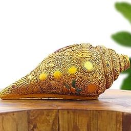 INTERNATIONAL GIFT Polyresin Vishwaroop Krishna Shankh | Decorative Conch Shell with Intricate Divine Carving | Home Decor & Spiritual Gifting-image-7