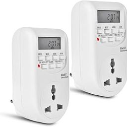 Blackt Electrotech BT41P3 24x7 Digital Programmable Timer Socket (2 Pack) | 3-Pin Plug | 16 ON/Off Settings LCD Display Auto Power Control for Mobile Charging, Lights, Appliances-image-59