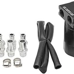 ATORSE® Universal Oil Catch Can Breather Filter Kit Reservoir Black-11