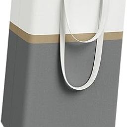 Creations Striped Laundry Basket Freestanding Organizer for Toys Bed Sheets Comforters Grey|Home Decor|Figurines-image-45