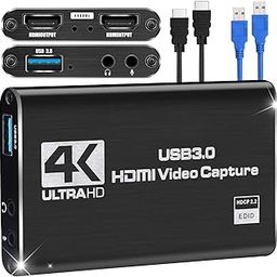 Capture Card Switch, 4K HDMI Video Capture Card, 1080P 60FPS, HDMI to USB 3.0 Capture Card for Streaming Work with Camera/Xbox/PS4/PS5/PC/OBS-4