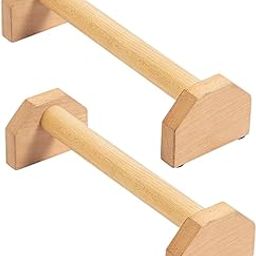 2X Pushup Stands Supports Comfortable Wooden Parallettes for Sports Gym M| Sports Equipment | Outdoor Sports Gear | Exercise Gear-30