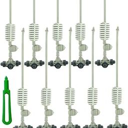 Misting System with 10 Fogger Nozzles, 4-Way Spray Heads, Cooling and Humidity Control Kit for Dairy Farms, Restaurants-26