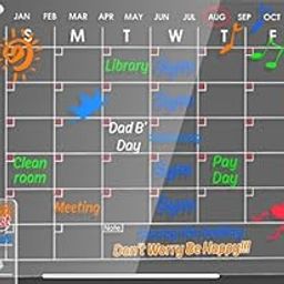 Magnetic Monthly Planner for Fridge | Stay Organized with our Reusable Acrylic Planner include Magentic Pen Holder, Eraser and 5 Magnetic Markers-26