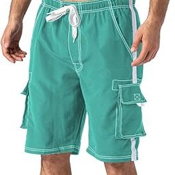 Men's Beach Shorts Lining Black Shorts Quick Dry Summer Short Shorts with Pockets-image-0