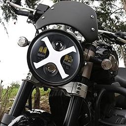 Vagary 7-inch LED X-Style Motorcycle Headlight with White/Amber DRL Bullet Classic/Standard Motorcycle & THAR CARS 7 INCH-image-1