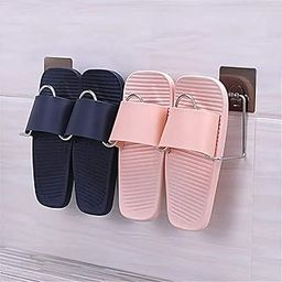 HOKIPO® Magic Sticker Series Self Adhesive Wall Mounted Shoe Stand for Flip Flops, Bathroom Slippers (Model - AR2616), Stainless Steel-image-21