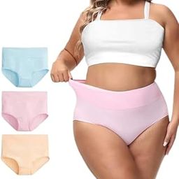Women's High Waisted Cotton Underwear Ladies Soft Briefs Panties l Women Antibacterial Cotton Hipster Panty l Women's Seamless High - Rise Panties Hipster (Pack of 3)-picture-14