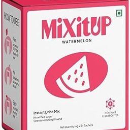 Mixitup Watermelon Instant Drink Mix, Zero refined Sugar, Contins Electrolytes, Packed with Vitamins and Minerals, Healty and Tasty Hydration Booster, 24 sachets-image-65