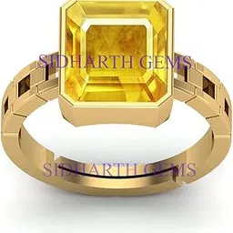 apsloose 7.25 Ratti 6.15 Carat Certified Unheated Untreatet AAA++ Quality Natural Yellow Sapphire Pukhraj Gemstone Ring Gold for Women's and Men's-picture-18
