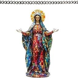ATORSE Holy Mother Mary Sun Catchers Holy Mary Stained Window Hanger for Study Room Suncatchers & Mobiles-image-82