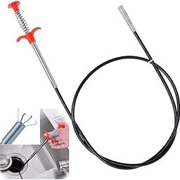 Drumstone (𝗦𝗽𝗲𝗰𝗶𝗮𝗹 𝟱 𝗬𝗲𝗮𝗿𝘀 𝗪𝗮𝗿𝗿𝗮𝗻𝘁𝘆) Stainless Steel 90cm Drain Snake – Flexible Sewer Cleaner with Retractable Claw for Clogs, Hair, and Debris in Sink, Pipe & Bathtub-0