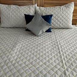 urban village Pollycotton Beautiful King Size Solid Grey Bed Cover-25