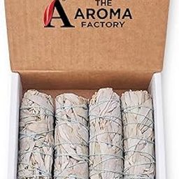 Natural White Sage Dry Leaves Smudging Sticks Bundles (6 Inch x 30g Each) Removes Negativity, Aura Cleansing, 1 Box (White Sage, Pack of 4)-image-45