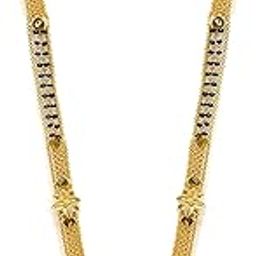 Traditional Necklace Pendant Gold Palted Glorious Hand Meena 30 inch Long Mangalsutra/Tanmaniya/nallapusalu/Black Beads Mangalsutr For Women Gold long chain-image-71