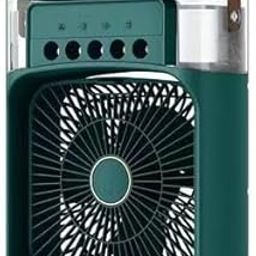 Portable Air Cooler Fan with Misting Function, USB Powered, 3-Speed Settings, LED Display, Navy Blue-image-26