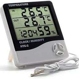 Dr Yonimed HTC-2 Digital Hygrometer with Accurate Temperature Indicator Digital Room Thermometer Humidity Meter With Sensor Cable LCD Digital Clock Monitor for Indoor & Outdoor (White)-10