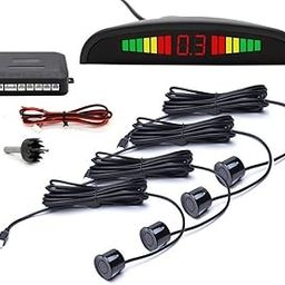 Adwait Car Reverse Parking Sensor Set of 4 Black Sensors with LED Display Buzzer and Control Box Radar Beep Sound Alert Auto Object Detector For Hyundai SantaFe-32
