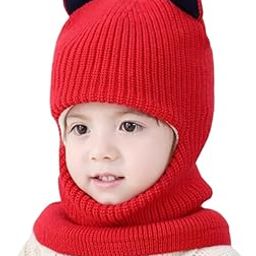 Winter Baby Hat Knit Kids Beanie Monkey Cap for Baby Girl and Baby Boy Cute Cat Ears Soft Warm Fleece Lining Woolen Caps for Toddler (Age 1-6 Yrs)-15