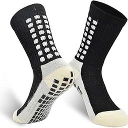 Hi-Tech Performance Athletic grip Socks for Men & Women | Crew Length, Anti-Slip Rubber Grip socks for footballers, Thick Cushion Sports Socks for Running, Gym, Badminton,Training-image-42