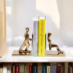 Set of 2 Creative Design Working Man Decorative Bookend,Study Room Decorative Bookends, Office Shelf & Tabletop Decor Book Holders with Best Finishing Bookend (Man Bookend)-image-36
