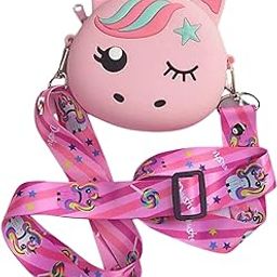 Eitheo Girls Mini Unicorn Fuzzy Silicon Sling Bag Crossbody Kids Girl's Shoulder Messenger Side Small Bag for Casual Party Messenger Bag for Women Coin Wallet Purse Party Zipper Pocket Travel Bag-image-8